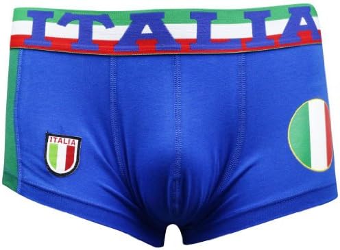Chaperone Italia Mens Cotton Nice Fitness Underwear Boxers - Blue M