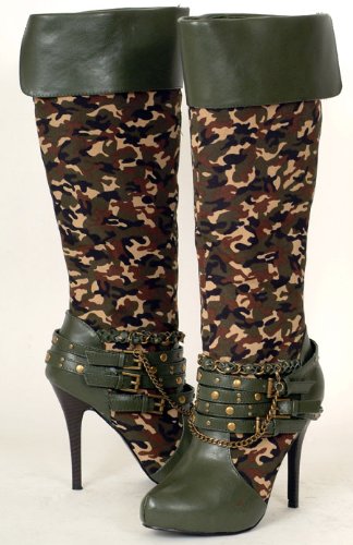 Fashion Knee High Army Womens Camouflage Boots
