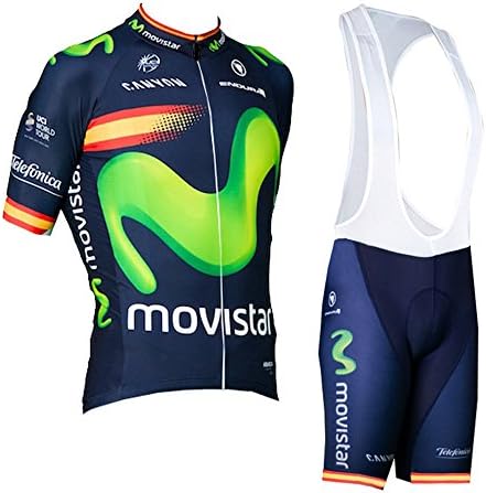 2016 Outdoor Sports Pro Team Womens Short Sleeve Movistar Blue Cycling Jersey and Shorts Set (Bib suit 1, S)