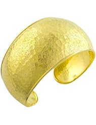 18 Karat Yellow Gold over Sterling Silver Sandblasted Finish Cuff