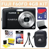 Fujifilm Fuji FinePix F60fd 12MP Digital Camera + 4GB Accessory Kit
