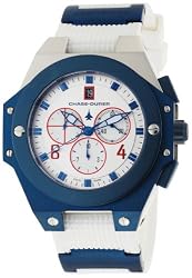 Chase-Durer Men's 779.5LWW Conquest Sport Chronograph Blue Ion-Plated and White Rubber Watch