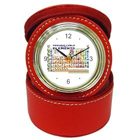 Jewelry Case Clock Red of Chemistry Periodic Table of Elements with Graphic Representations of...