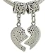 Grandmother and Granddaughter Sterling Silver Heart Bead European Charms