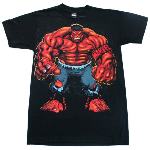  THE INCREDIBLE HULK "BIG RED HULK" MARVEL Licensed Black Cotton Tee