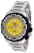 Seiko 5 Sports Men's 200M Stainless Steel Silver Self Winding Automatic Diver Watch with Yellow Face Model SKZ251K1