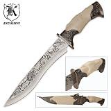 Tribal Faux Ivory Eagle Bowie Knife
