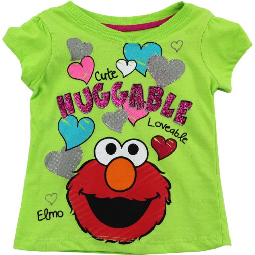 Sesame Street Elmo Little Girls' Lime T-Shirt