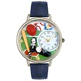 Whimsical Watches Unisex U0820007 Baseball Navy Blue Leather Watch