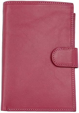 Women's Italian Large Pink Genuine Leather Wallet with Removable Passport Holder