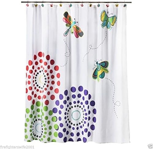 Circo Bugs &amp; Butterflies Fabric Shower Curtain 72x72 polyester nwop