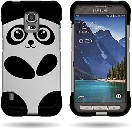 Samsung Galaxy S5 Active Case, By CoverON® Rubberized Design Hard Snap-On Cover (Will Not Fit Other S5 Models) - Black Panda