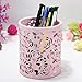 BlastCase Hollow Rose Flower Pattern Cylinder Pen Pencil Pot Holder Container Organizer(Multi-Color to Choose from)