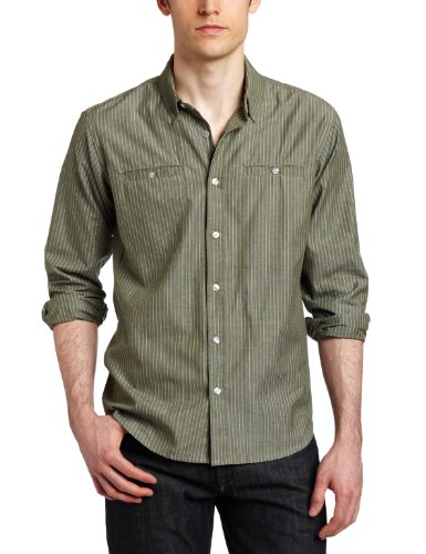 Ezekiel Men's Spector Long-Sleeve Shirt, Green, Large