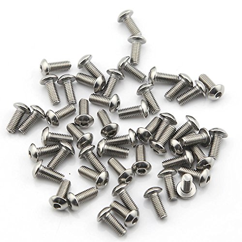 Owfeel Pack of 50pcs M5*12MM Button Head Hex Socket Cap Screws 304 stainless steel bolts