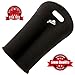 Jeeves Bottle Tote - 2 Bottle Carry Bag, Black 5mm Neoprene