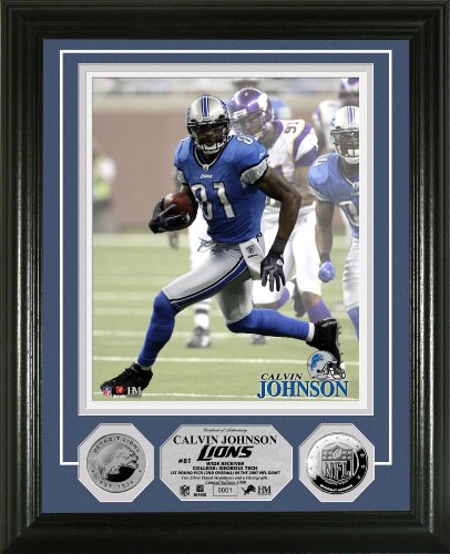 Highland Mint NFL Detroit Lions Calvin Johnson Silver Coin Photomint
