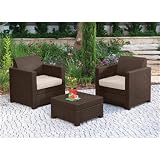Keter Rattan Garden Furniture - Limousine Rattan Style 2 Seater Garden Furniture Balcony Set