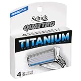 Schick Quattro Cartridges, Titanium Coated Blades, 4 cartridges (Pack of 2)