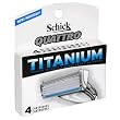 Schick Quattro Cartridges, Titanium Coated Blades, 4 cartridges (Pack of 2)