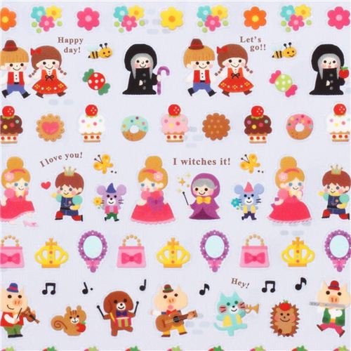 Imagen 2 de cute tiny fairy tale stickers from Japan Snow White witch