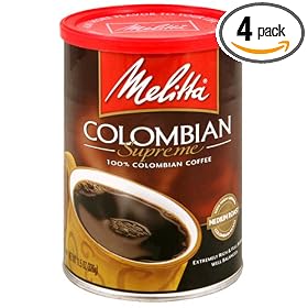 Melitta 100% Colombian Supreme Ground Coffee, 11.5-Ounce Cans (Pack of 4)
