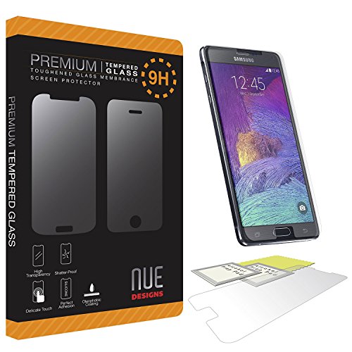 Samsung Note 4/ S5/ S4 - Nue Design Cases TM 9h Hardness Premium Tempered Glass Screen Protector Real Explosion-Proof/Anti-Scratch/Anti-Shatter/Oleophobic Coating/Ultra Clear [1-Pack] (Samsung Galaxy NOTE 4 IV)