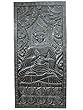 Decorative Wall Art Buddha Teaching Vitarka Mudra Meditation Door Carved Wood 72x36