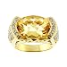  : 14K YELLOW GOLD 8.09 CT YELLOW BERYL 0.82 CT DIAMOND RING