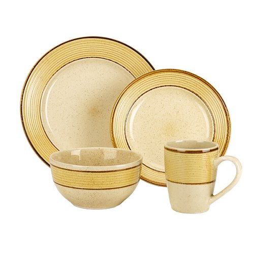 Gibson Retreat 20 pc Dinnerware Set, Yellow