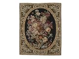 Black Floral Wall Tapestry (36 in.x 28 in.)