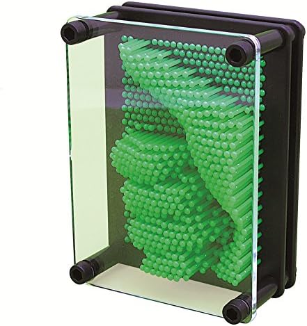 FunnyGoods 3D Plastic Pin Art Sculpture Novelty Toy For Kids(5" x 7" Green)