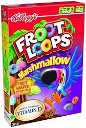 Kellogg's Froot Loops Cereal, Marshmallow, 12.6-Ounce Boxes (Pack of 4)