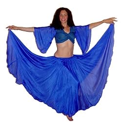 Bright Blue Full Circle Silk Skirt