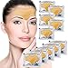 Anti Aging Treatments Set / Kit of 10pcs Forehead 24K Gold / Golden Collagen Gel Crystal Masks / Patches for Wrinkles, Hydration / Moisturizing, Skin Pores Cleansing and Blackheads Removing