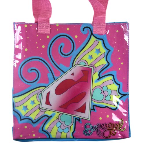  SuperGirl Tote Bag Handbag - 2.5x10x10 Tote Bag - Pink/Blue