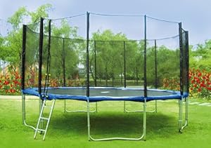 SixBros. Sport - XXL 4,30m diám. Professional Trampolín de jardín - T430 14FT | escalera | red de seguridad | lluvia cobertura | Modelo 2013