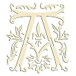 Set of 6 Monogram Embroidered Guest Towel - A