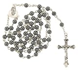 HERMATITE LINK ROSARY NECKLACE - 24 IN NECKLACE - 6MM BEAD