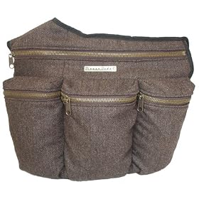 Brown Herringbone Diaper Dude Bag