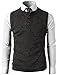 H2H Mens Knitted Sweater Two Buttons Henley Vest