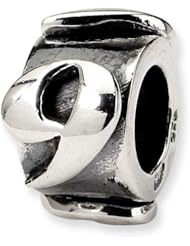 Genuine Reflection Beads (TM) Bead Charm. Sterling Silver Reflections Number 9 Message Bead. 100% Satisfaction Guaranteed.
