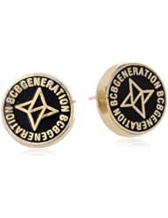 BCBGeneration Black and Gold Star Stud Earrings
