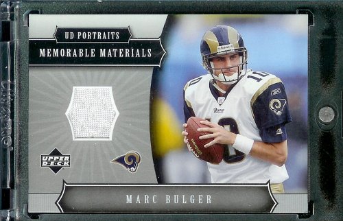 2005 Upper Deck Portraits Memorable Materials Marc Bulger Jersey St Louis Rams Football Card - Mint Condition - Shipped In Protective ScrewDown Case!
