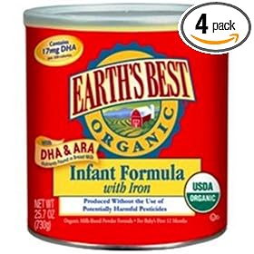 Earth's Best Organic Infant Formula with Iron, 25.75 Ounce Canisters (Pack of 4)