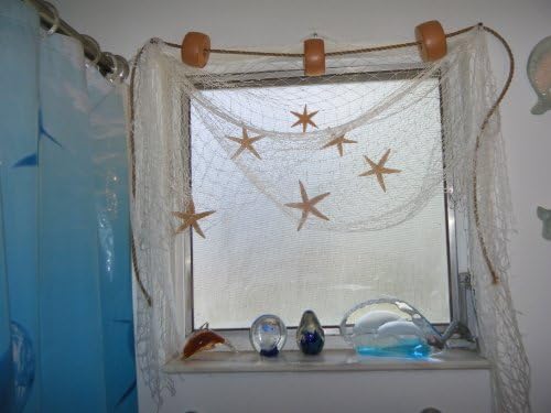 20' X 8' New Fishing Net Window Treatment Starfish Floats Curtains Nautical Display by Florida Nets