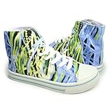 Funky Blue Green Neon Hi Top Canvas Sneakers Women