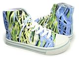 Funky Blue Green Neon Hi Top Canvas Sneakers Women