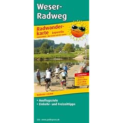 Radwanderkarte Weser-Radweg: Mit Ausflugszielen, Einkehr- & Freizeittipps, reissfest, wetterfest, beschriftbar und wieder abwischbar. 1:50000