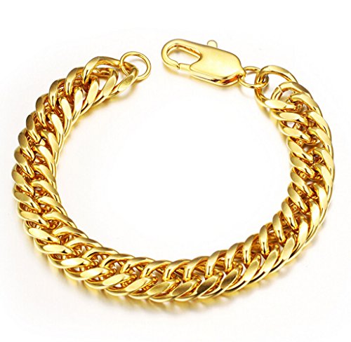 Heavy Metal Cuban Curb Link Chain Men's Bracelets Powerful Stainless Steel Bracelet